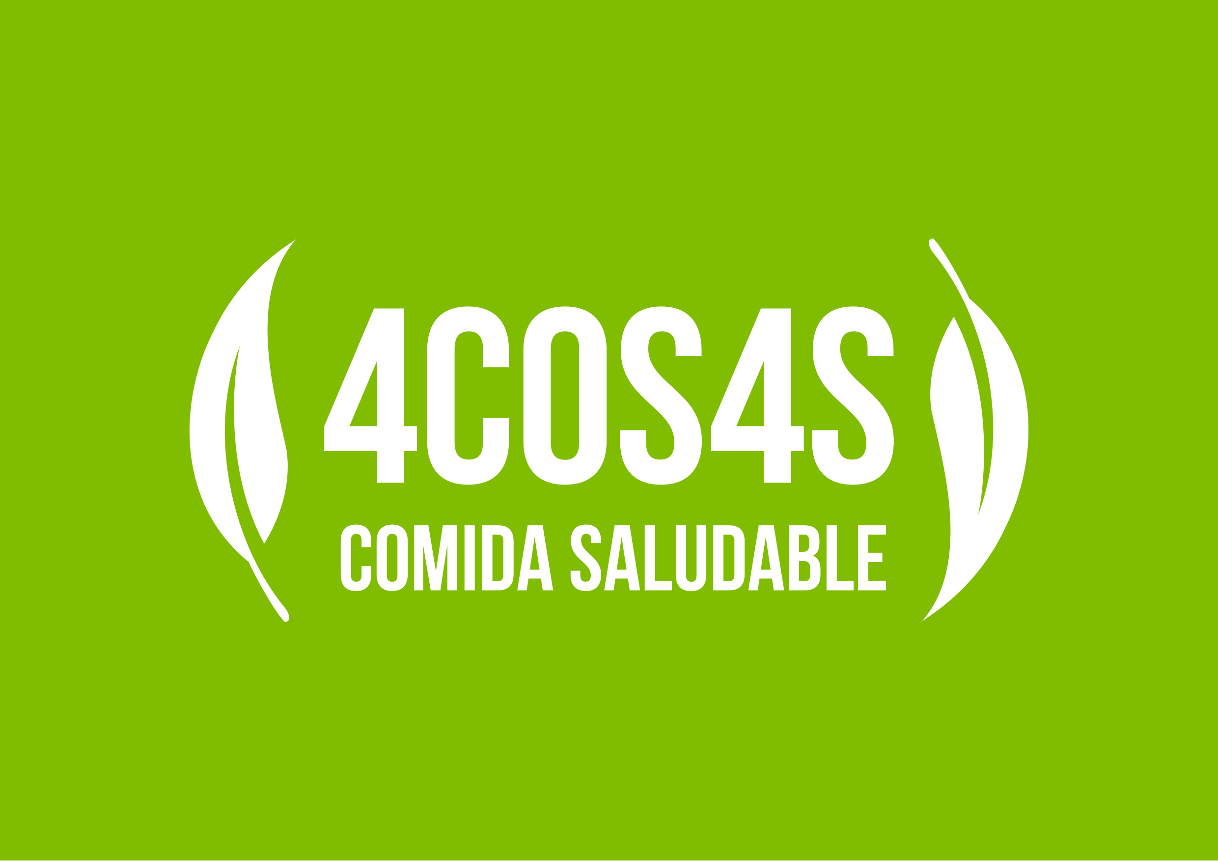 4 COSAS - White logo + Green Background HR